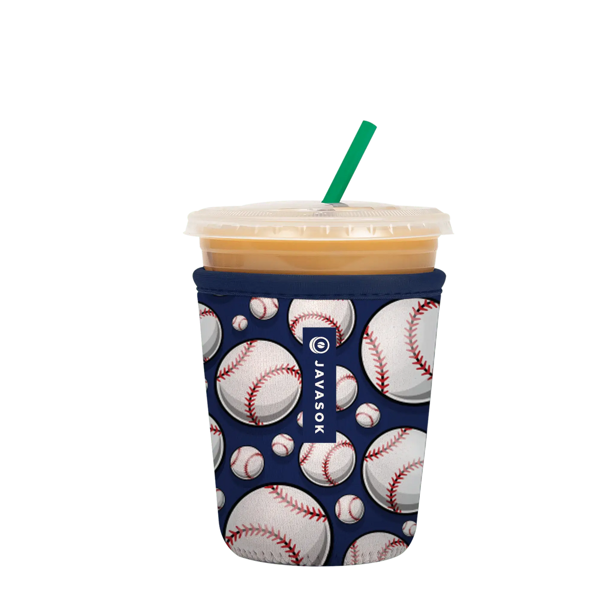 Reusable Cup Sleeve, Play Ball, Neoprene Construction for Iced Coffee, Cold Drinks and Condensation Control, 5 Size Options image 4