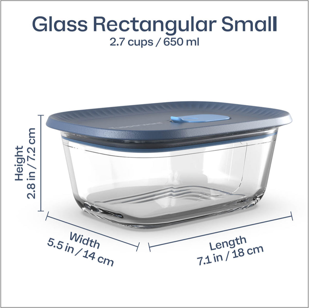 Food Storage Container, Voila Glass Rectangular Small for Meal Prep, Leftovers and Kitchen Organization image 4