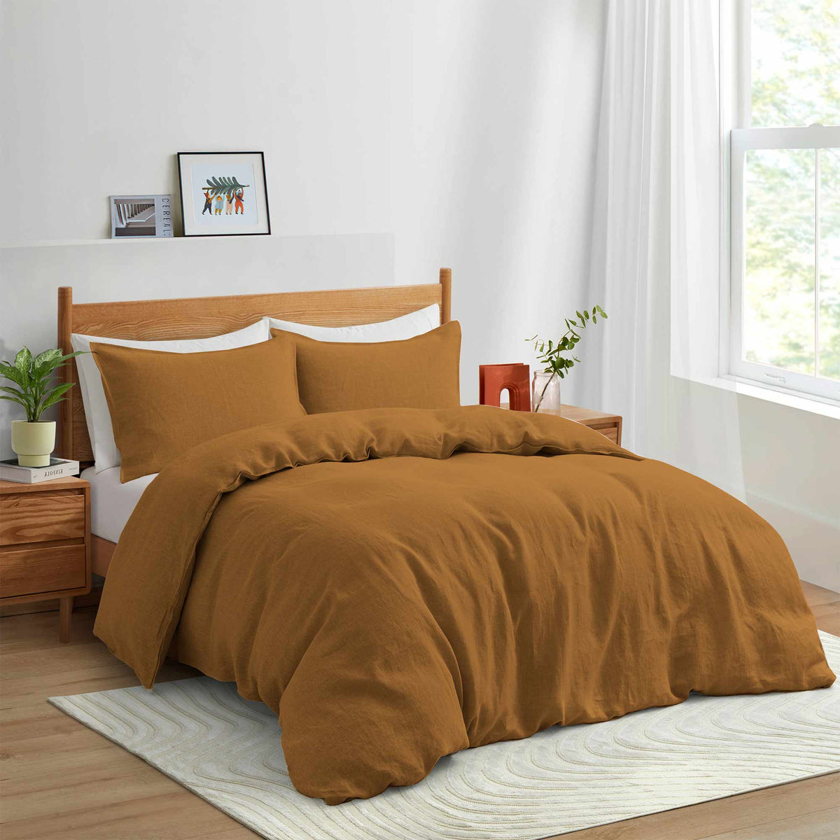 Duvet Cover Set, French Linen, Lightweight Design, Machine-Washable Care for Guest Rooms and Everyday Bedroom Styling, 3 Size Options image 4