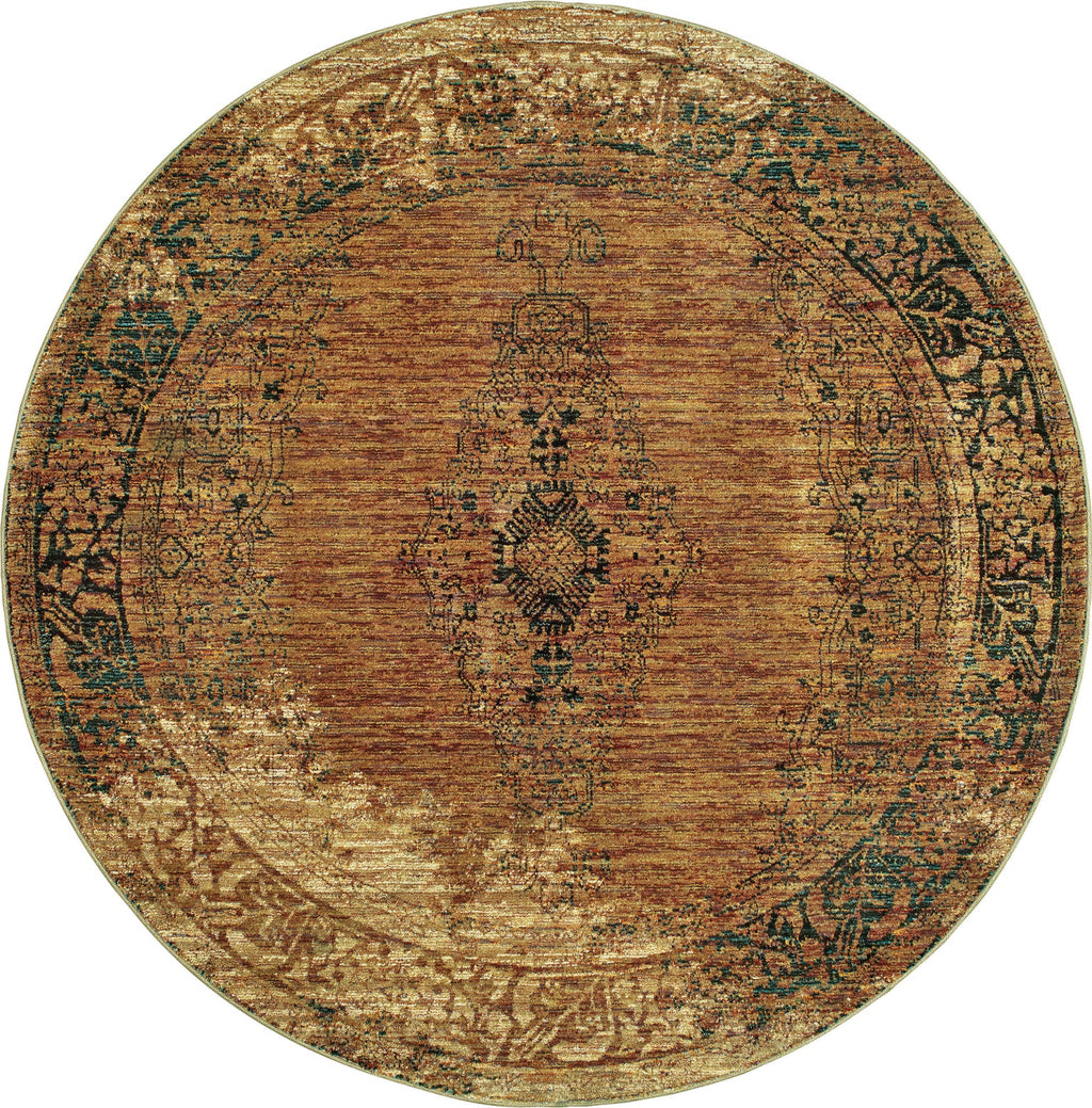 Area Rug, Andorra 6845D Gold Brown for Hallways, Dining Spaces and Home Decor, 11 Size Options image 4