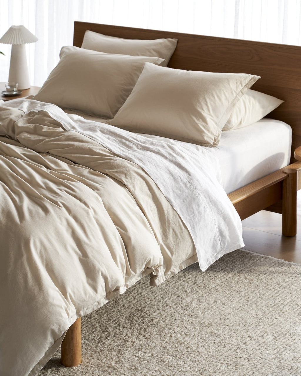 Duvet Cover, Percale (Bone), Lightweight Design for Bedroom Layering, Comforter Covers and Everyday Bedding, 3 Size Options image 4