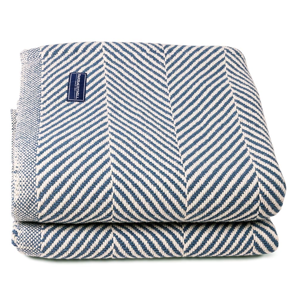 Cozy Throw Blanket, Monhegan Cotton Without Fringe Indigo, Machine-Washable Care for Sofas, Beds and Relaxing at Home, 8 Color Options image 4