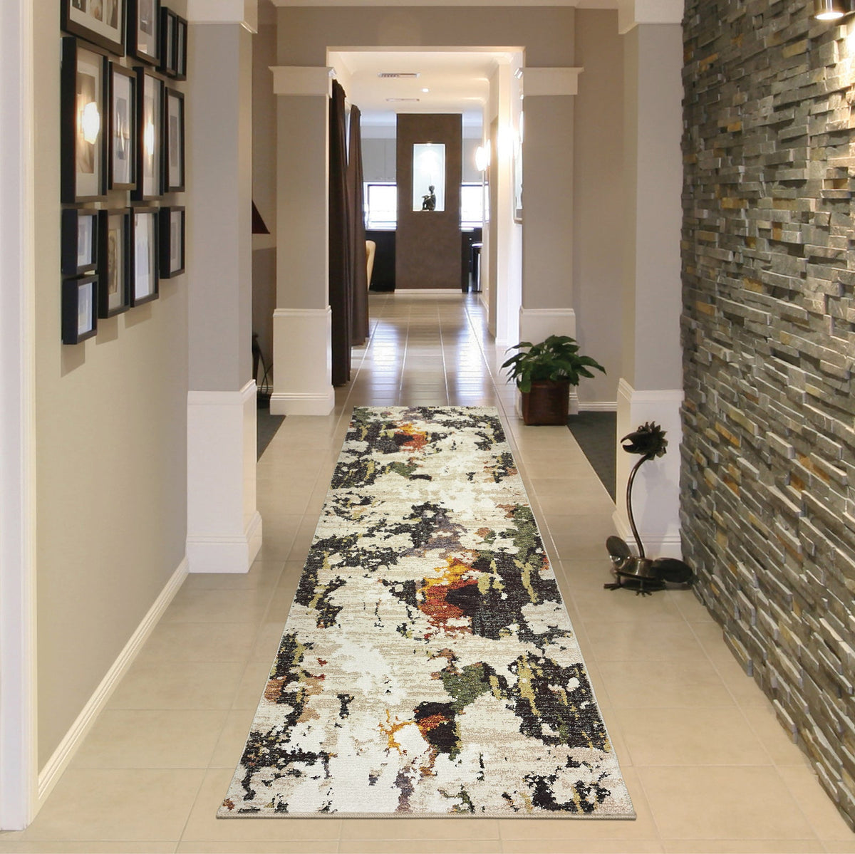 Area Rug, Evolution 7770J Beige Charcoal for Hallways, Dining Spaces and Home Decor, 11 Size Options image 4