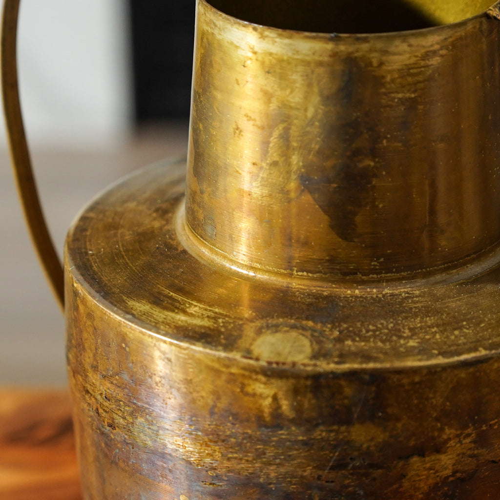 Decorative Vase, Patina Brass Metal, Ceramic Construction for Flowers, Shelves and Living Spaces image 4