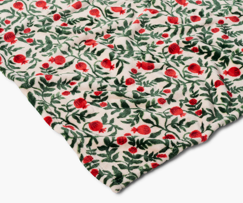 Cozy Throw Blanket, Fleece Christmastide Pomegranate for Sofas, Beds and Relaxing at Home, Designed for Everyday Home Use image 4