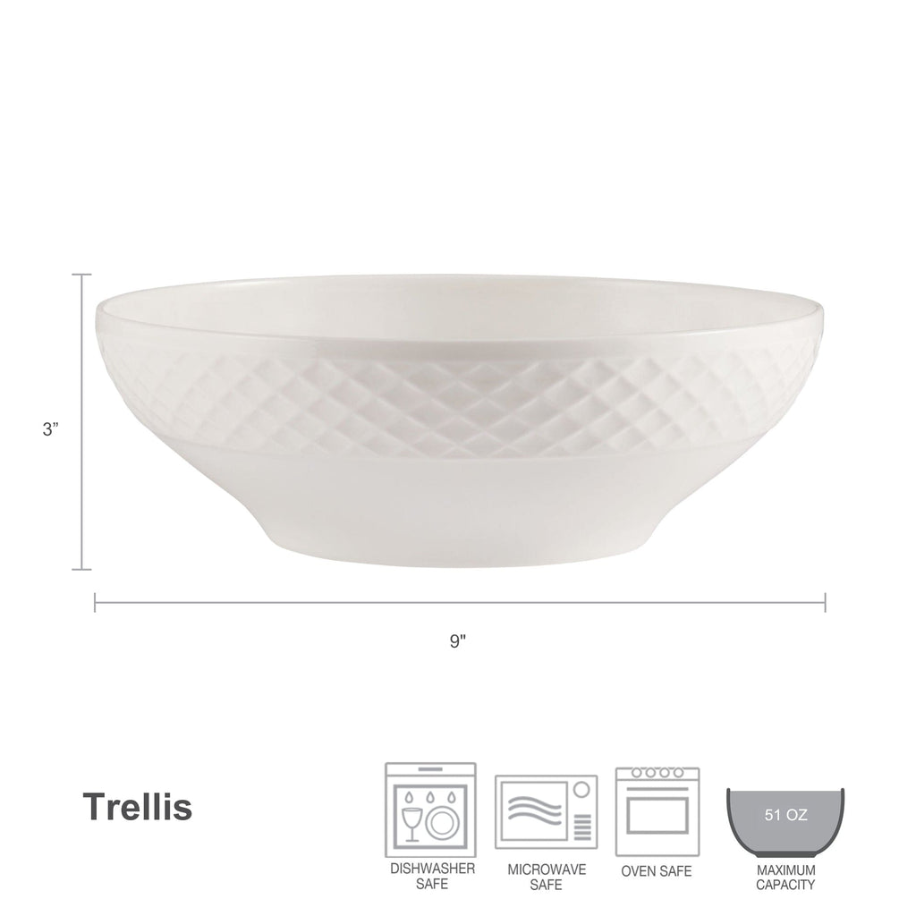 Dinnerware, Trellis White Vegetable Serve Bowl for Family Dining, Serving and Entertaining image 4