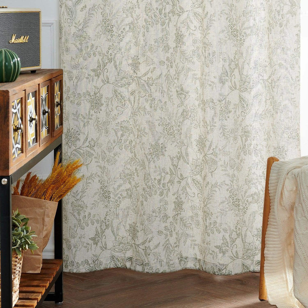 Window Curtain, Ethereal Botanical Linen Curtains (2 Panels), Lightweight Design for Windows, Room Styling and Everyday Privacy image 4