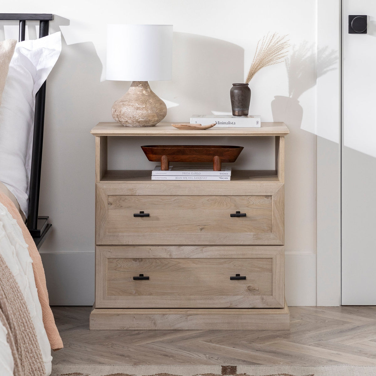 Nightstand, Clyde Classic 2 Drawer Side Table for Bedside Storage, Bedroom Organization and Guest Rooms, 2 Color Options image 5