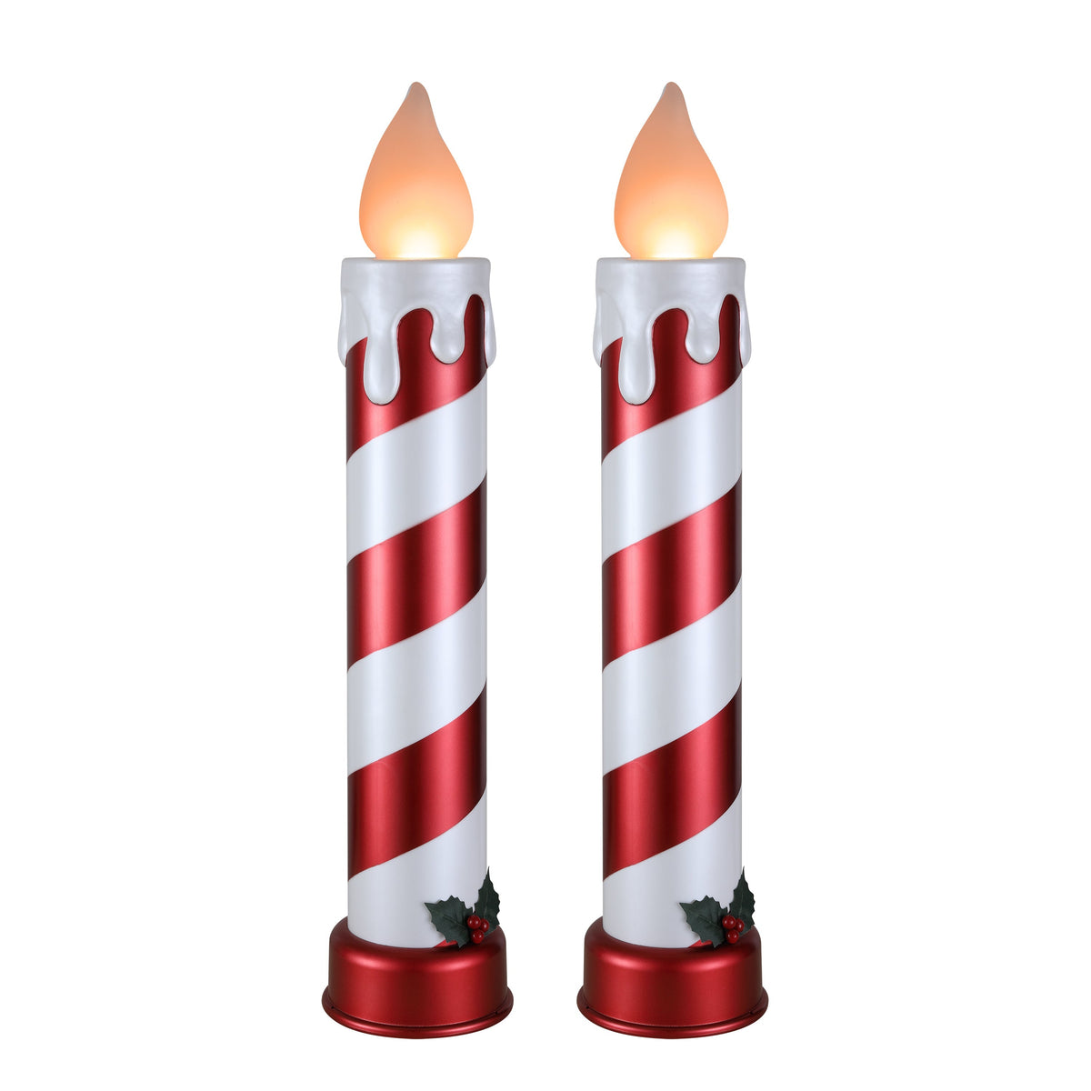 Decorative Candle, 36 in. Striped Metallic Blow Mold Candles Red for Living Rooms, Bedrooms and Relaxing Evenings image 5