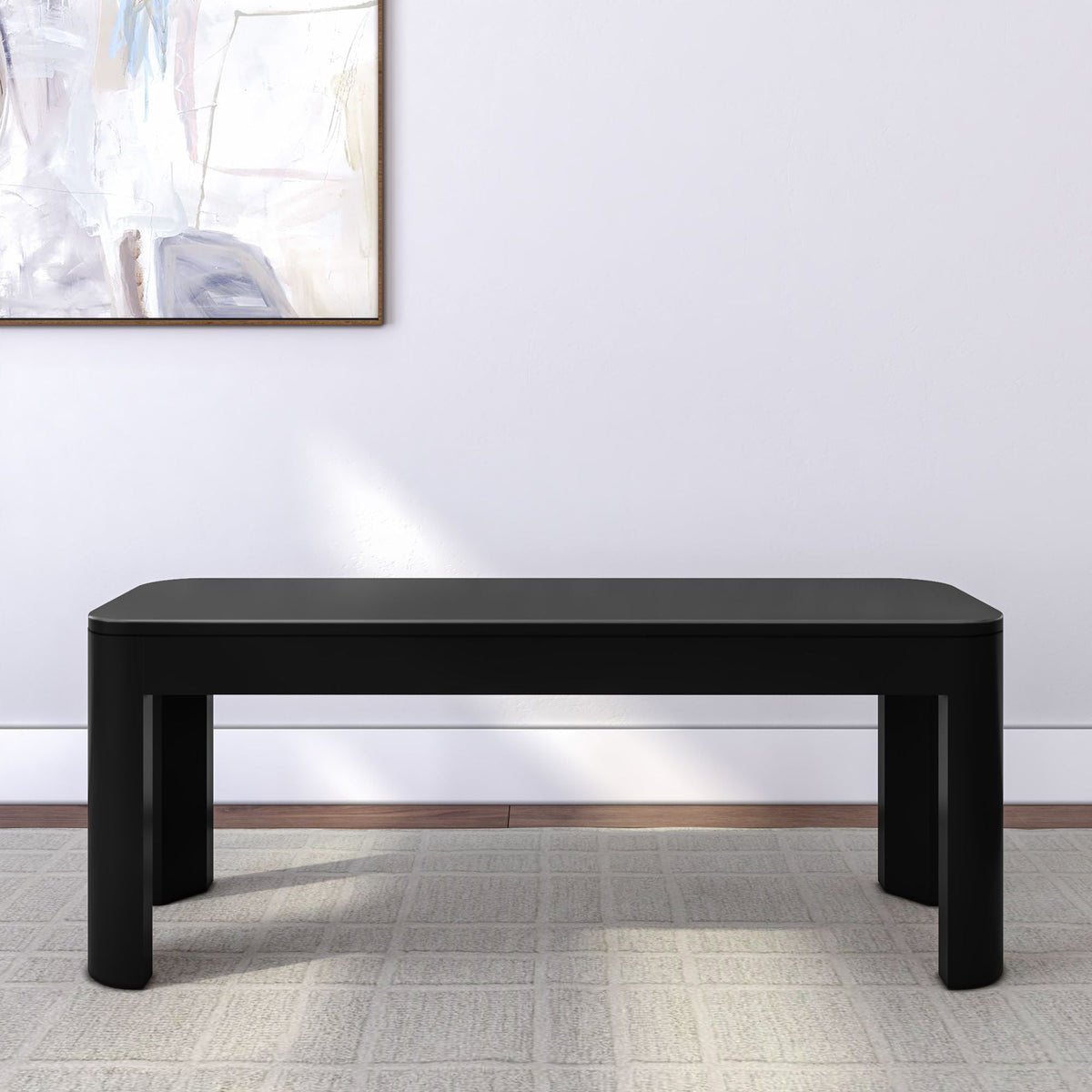 Dining Bench, Contour 46", Solid Wood Construction for Dining Rooms, Kitchen Tables and Everyday Seating, 2 Sizes and 3 Colors image 5
