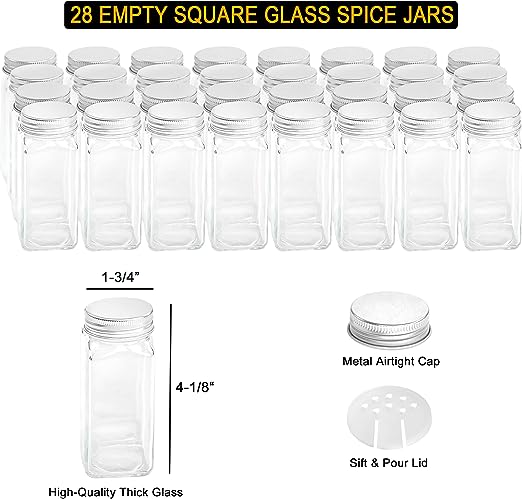 Home Storage Organizer, Spice Rack with 36 Empty Spice Bottles, Black, Waterproof Protection for Bedrooms, Laundry Rooms and Living Spaces image 5