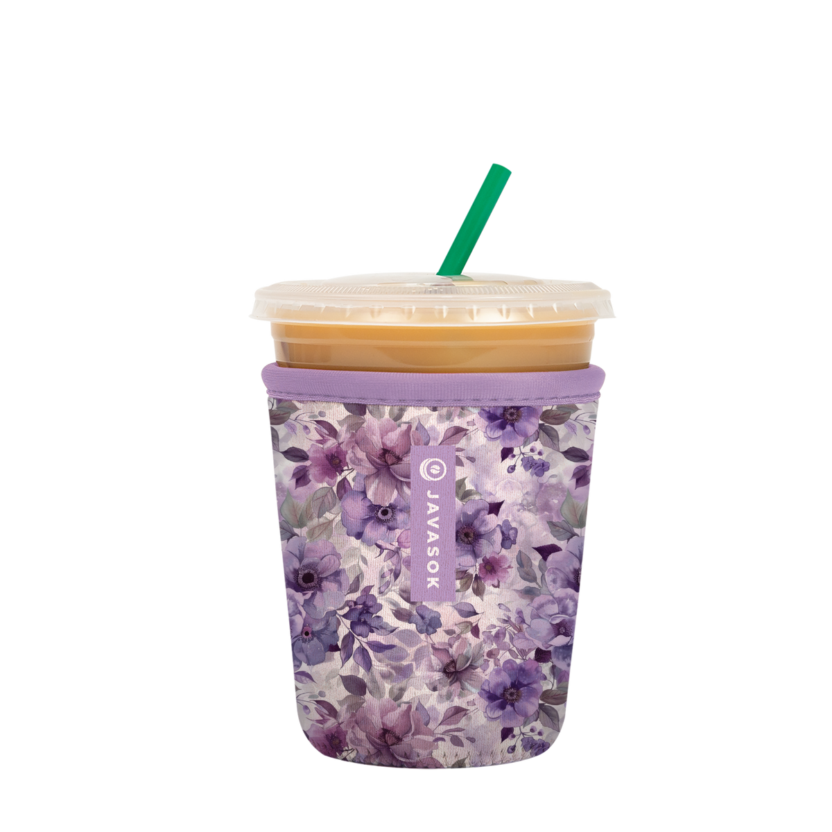 Reusable Cup Sleeve, Lilac Meadows, Lightweight Design, Neoprene Construction for Iced Coffee, Cold Drinks and Condensation Control image 5