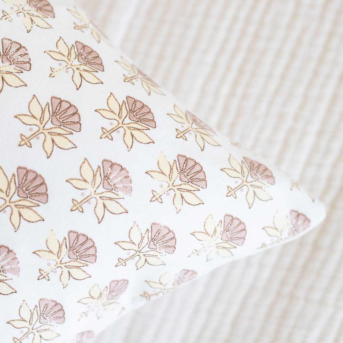 Decorative Pillow Cover Set, Fleur White Floral 18" 22" 24", Machine-Washable Care for Bedroom Styling and Living Room Decor, 3 Size Options image 5