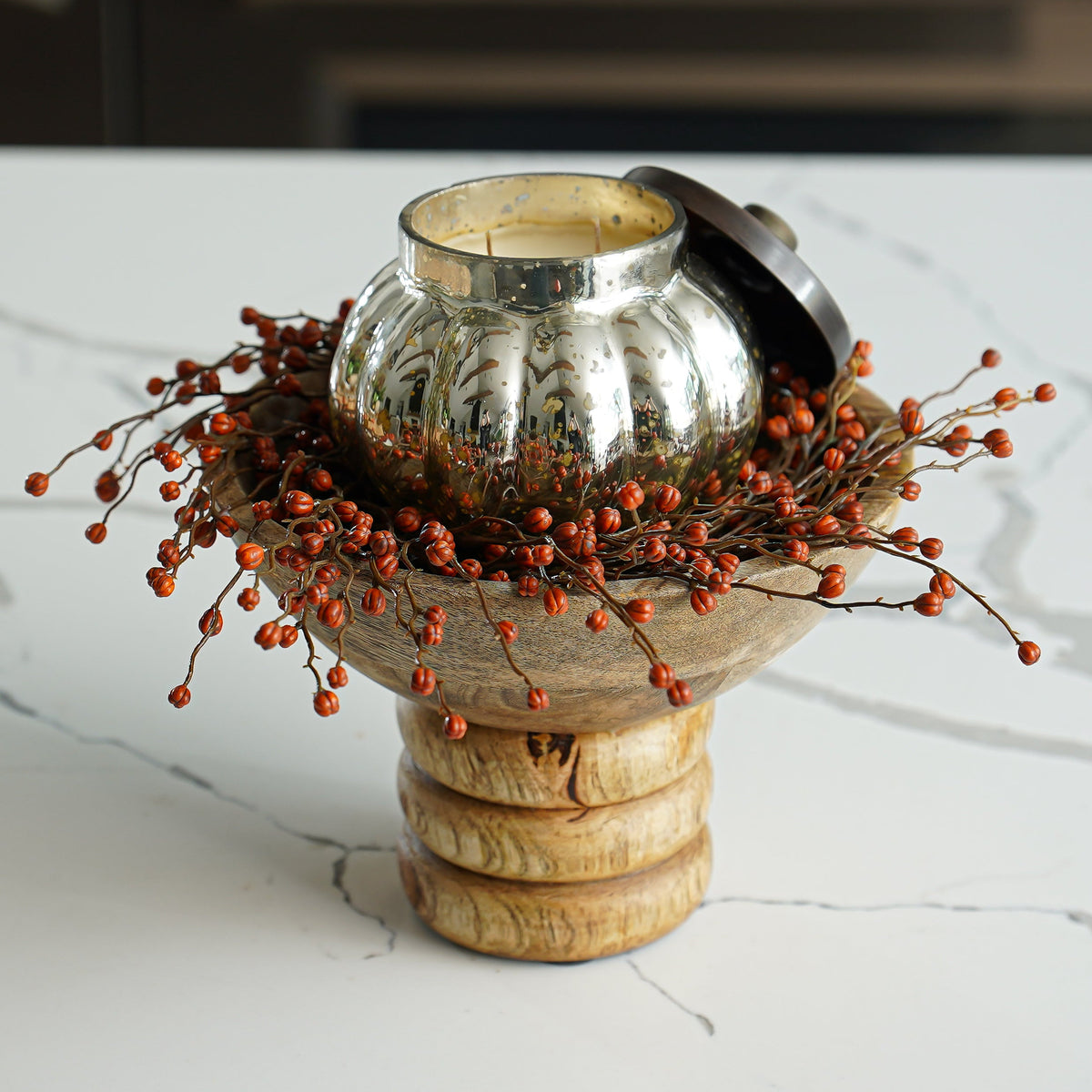 Decorative Candle, Mini Pumpkin Berries Ring for Living Rooms, Bedrooms and Relaxing Evenings image 5