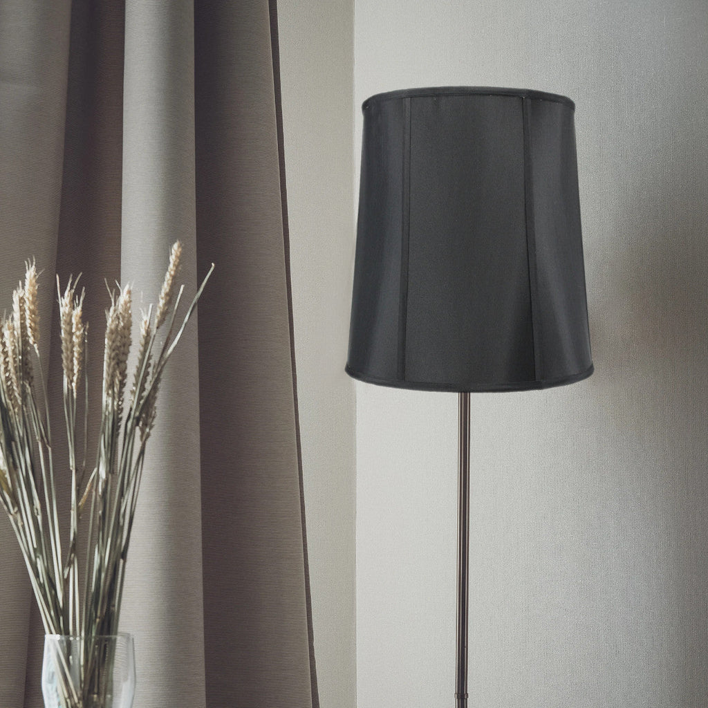 Fabric Lamp Shade, 14"W x 15"H Black Drum with Gold Liner for Lamp Replacement, Reading Corners and Living Spaces image 5
