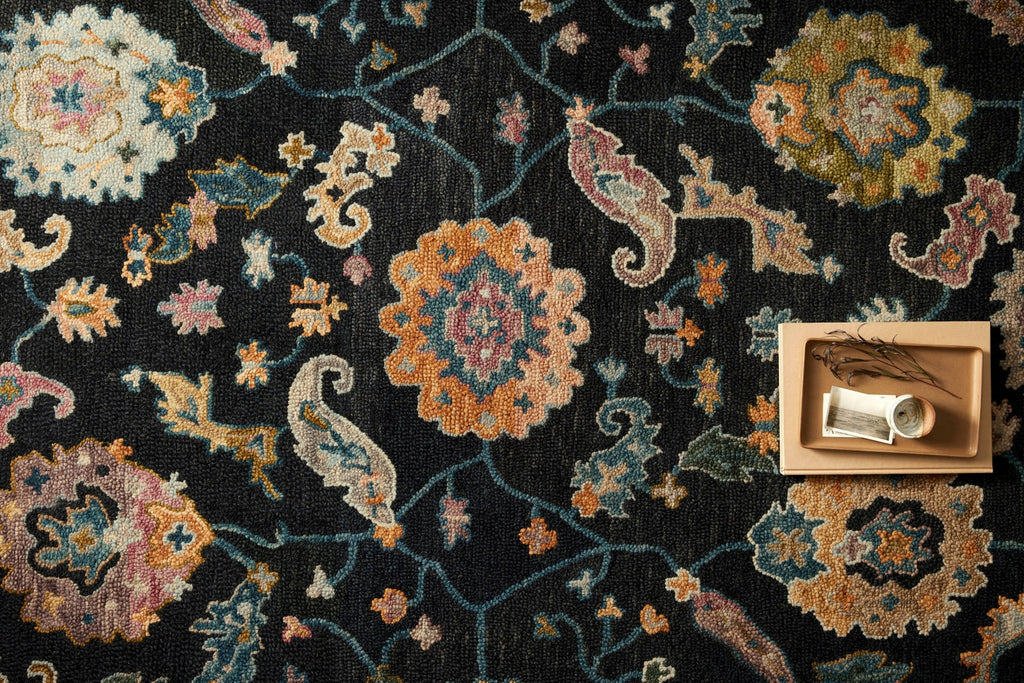 Area Rug, Padma PMA 01 Black Multi for Living Rooms, Bedrooms and Entryways, 12 Size Options image 5