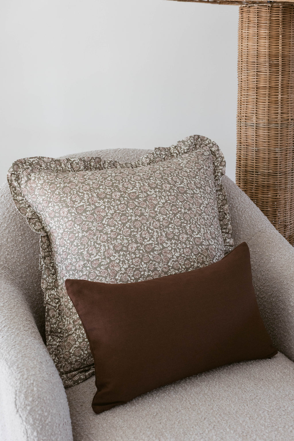 Decorative Pillow Cover Set, Elsie Ruffle 18" 20" 22", Machine-Washable Care for Sofas, Beds and Living Room Accents, 3 Size Options image 5