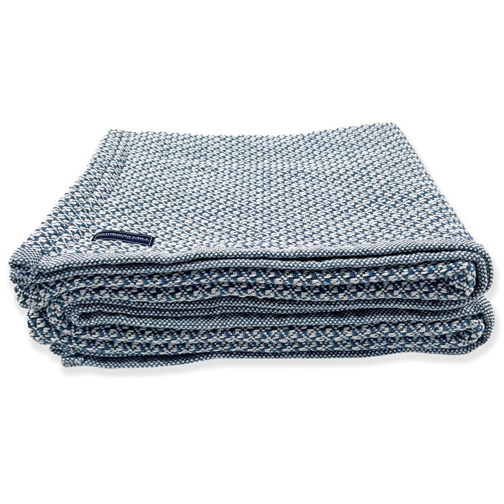 Cozy Throw Blanket, Bar Harbor Cotton Indigo, Machine-Washable Care for Sofas, Beds and Relaxing at Home, 4 Size Options image 5