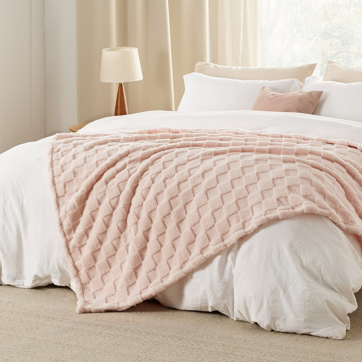 Cozy Throw Blanket, Jacquard Shaggy Sherpa for Living Rooms, Bedrooms and Everyday Lounging, 4 Sizes and 19 Colors image 5