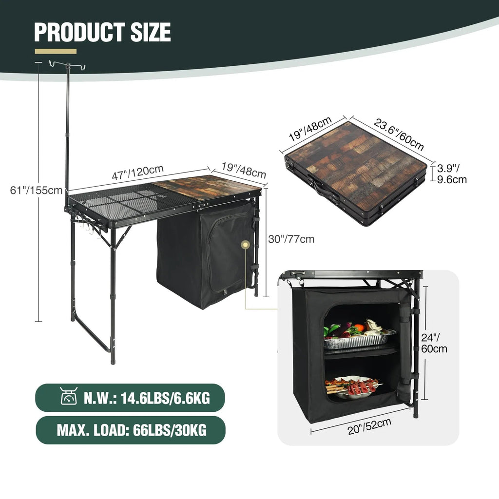 Home Storage Organizer, Portable Camping Kitchen Table with, Lightweight Design for Bedrooms, Laundry Rooms and Living Spaces image 5