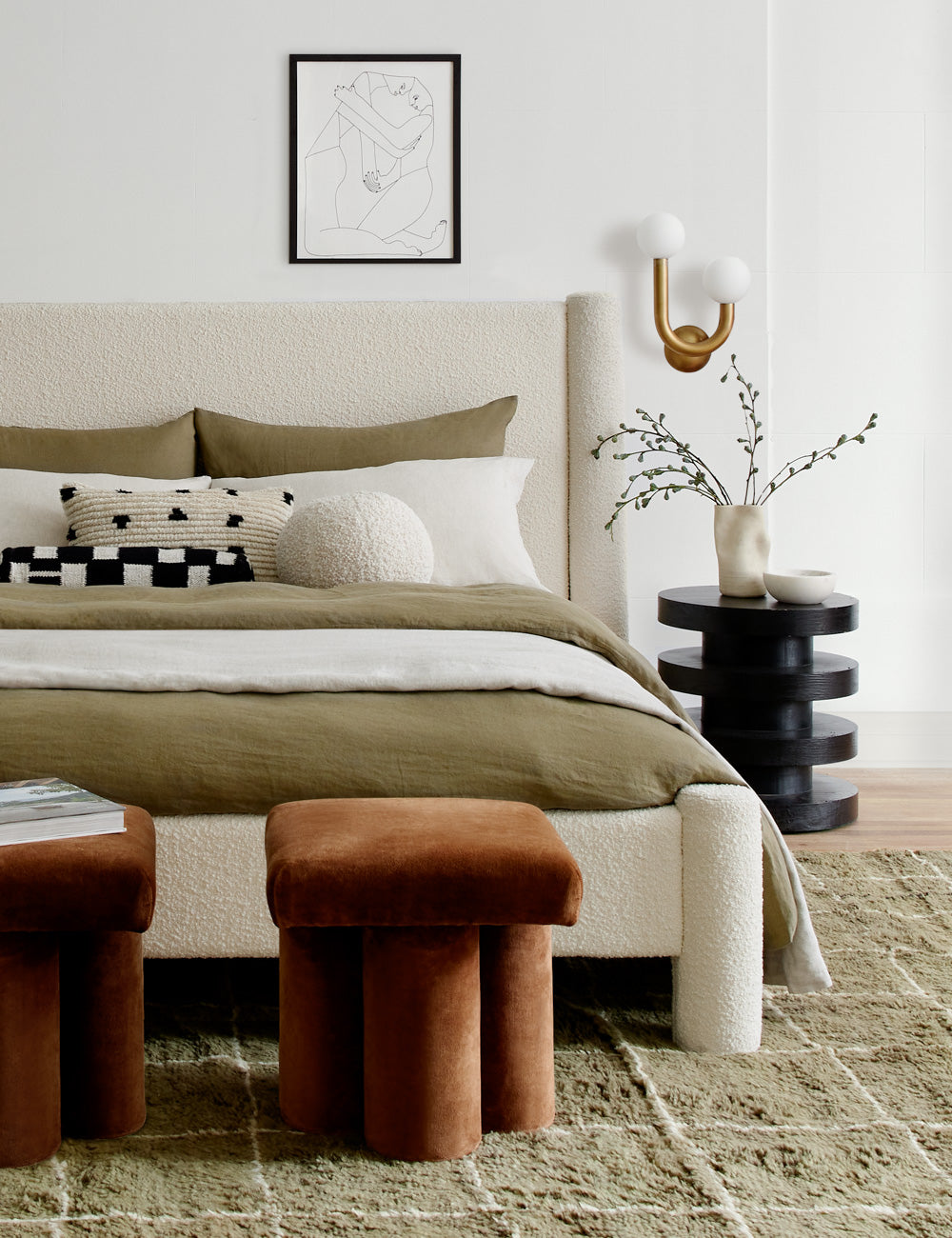Bed Pillow, Bouclé Ball for Sleeping, Reading and Bedroom Comfort, 2 Color Options, Designed for Everyday Sleep and Guest Room Bedding image 5
