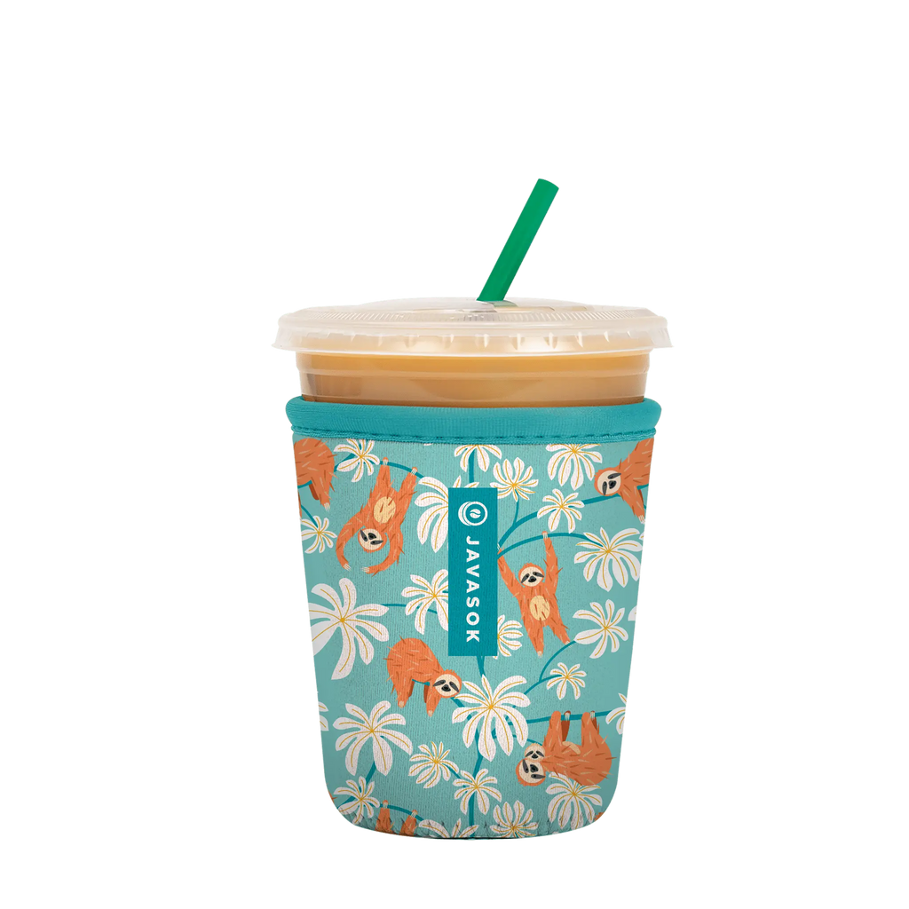 Reusable Cup Sleeve, Slothing Around, Neoprene Construction for Iced Coffee, Cold Drinks and Condensation Control image 5