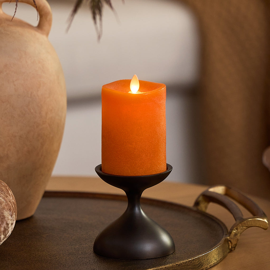 Flameless Candle, Chalky Burnt Orange Pillar for Bedrooms, Living Rooms and Everyday Candlelight Ambience, 2 Size Options image 5