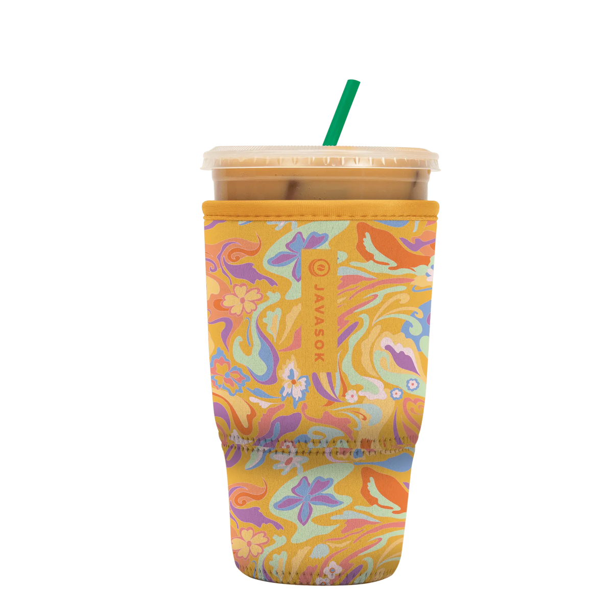 Reusable Cup Sleeve, Groovy Swirls, Neoprene Construction for Coffee Cups, Daily Commutes and Dry Hands image 5