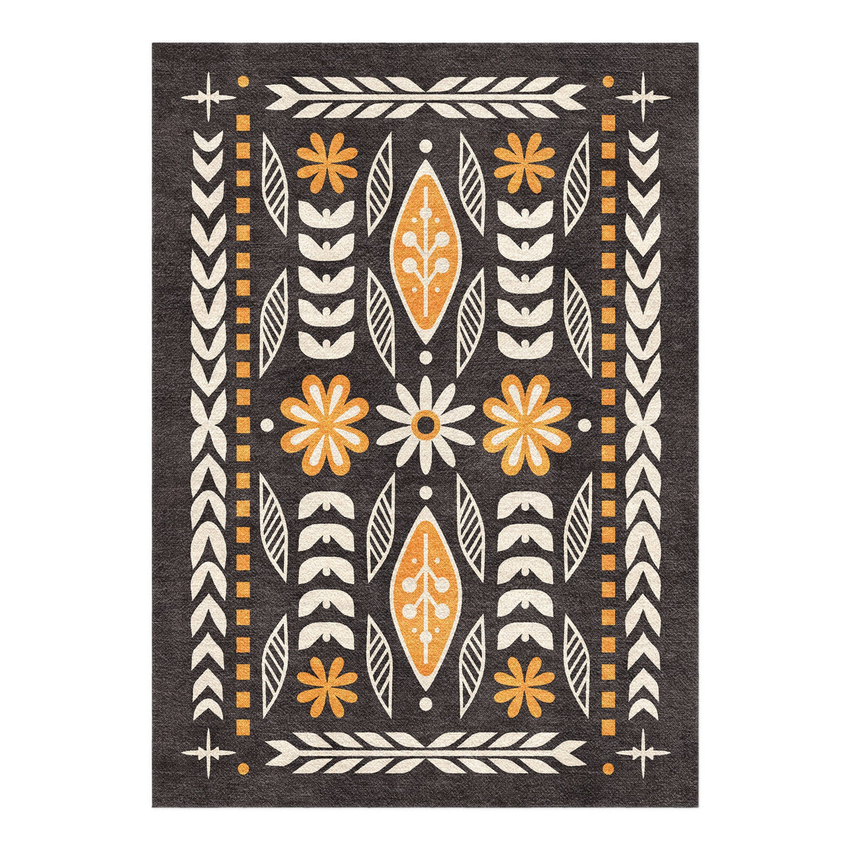 Area Rug, Topanga Black & Yellow for Hallways, Dining Spaces and Home Decor, 10 Size Options image 5