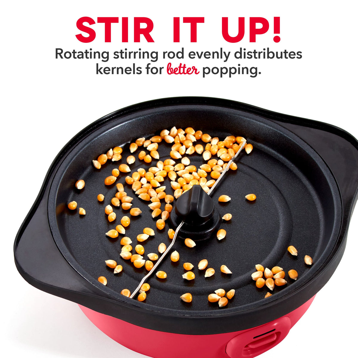 Stovetop Popcorn Popper, SmartStore Stirring Maker, 3Qt for Homemade Popcorn, Movie Nights and Everyday Snacking, 2 Color Options image 5