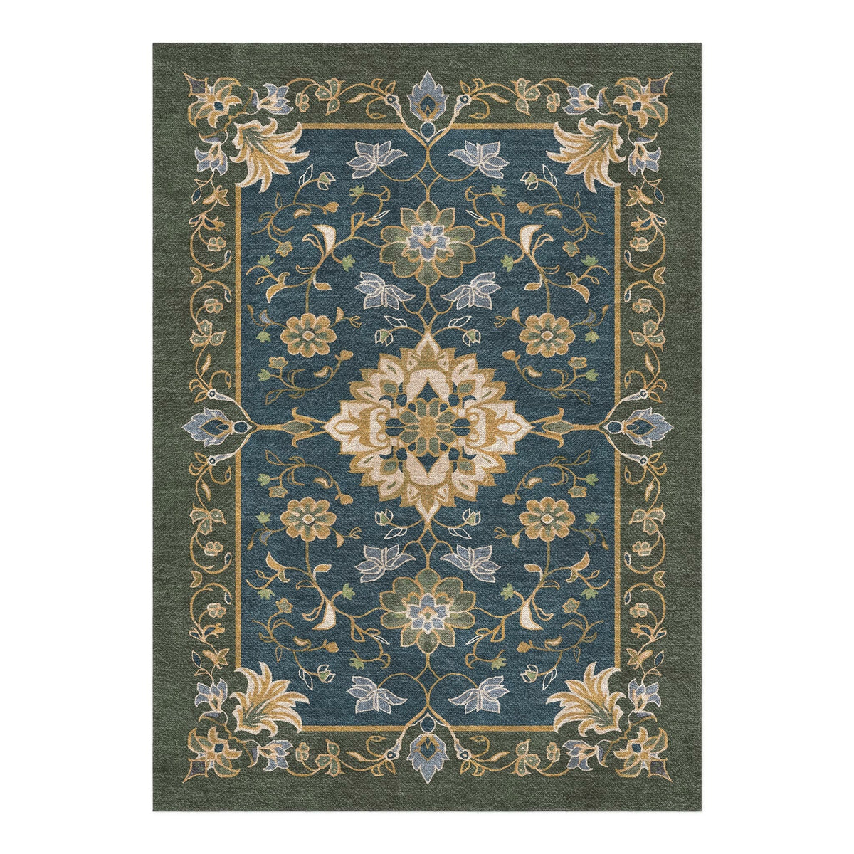 Area Rug, Miriam Navy & Olive Green for Living Rooms, Bedrooms and Entryways, 10 Size Options image 5