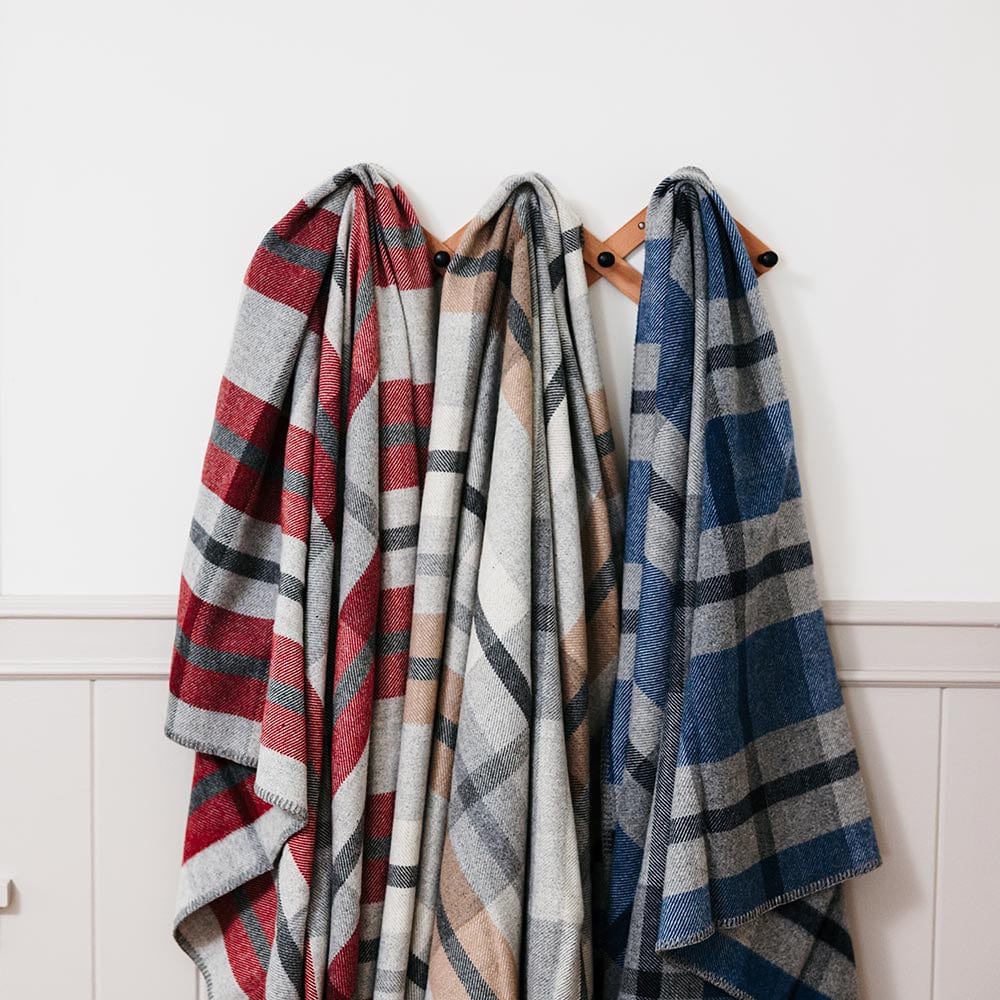 Cozy Throw Blanket, Northfield Plaid Wool Blue for Sofas, Beds and Relaxing at Home, Designed for Everyday Home Use image 5