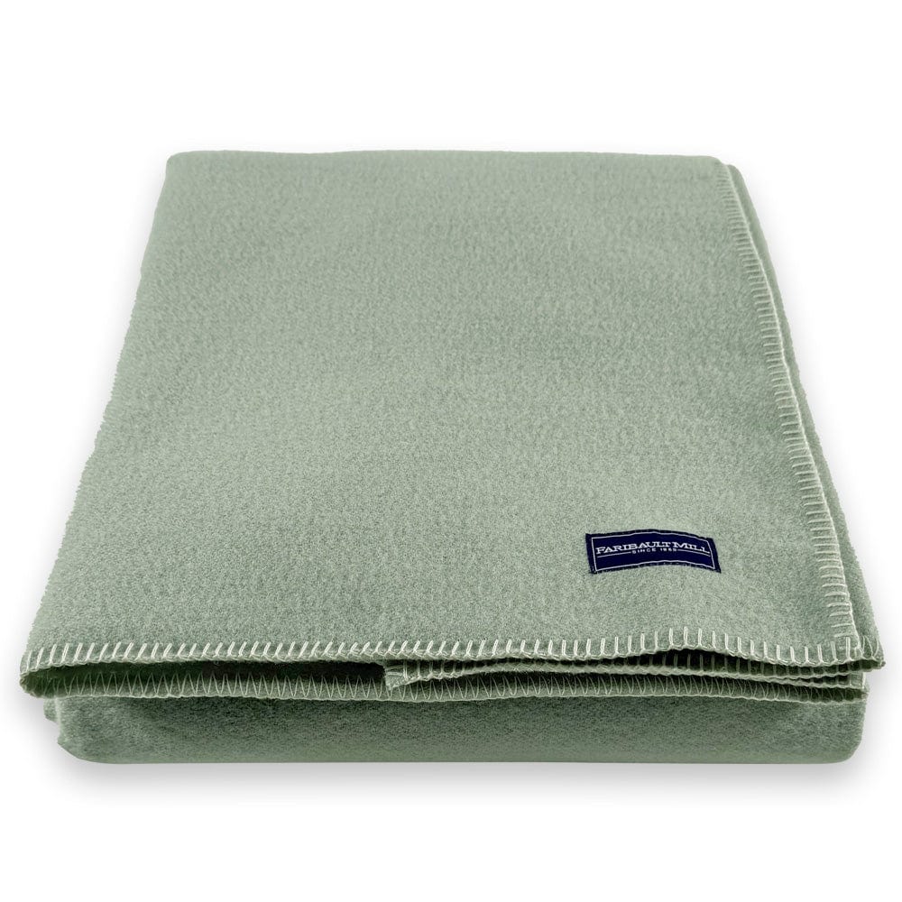 Cozy Throw Blanket, Pure & Simple Wool Sea Glass Green, Lightweight Design for Living Rooms, Bedrooms and Everyday Lounging, 2 Size Options image 5