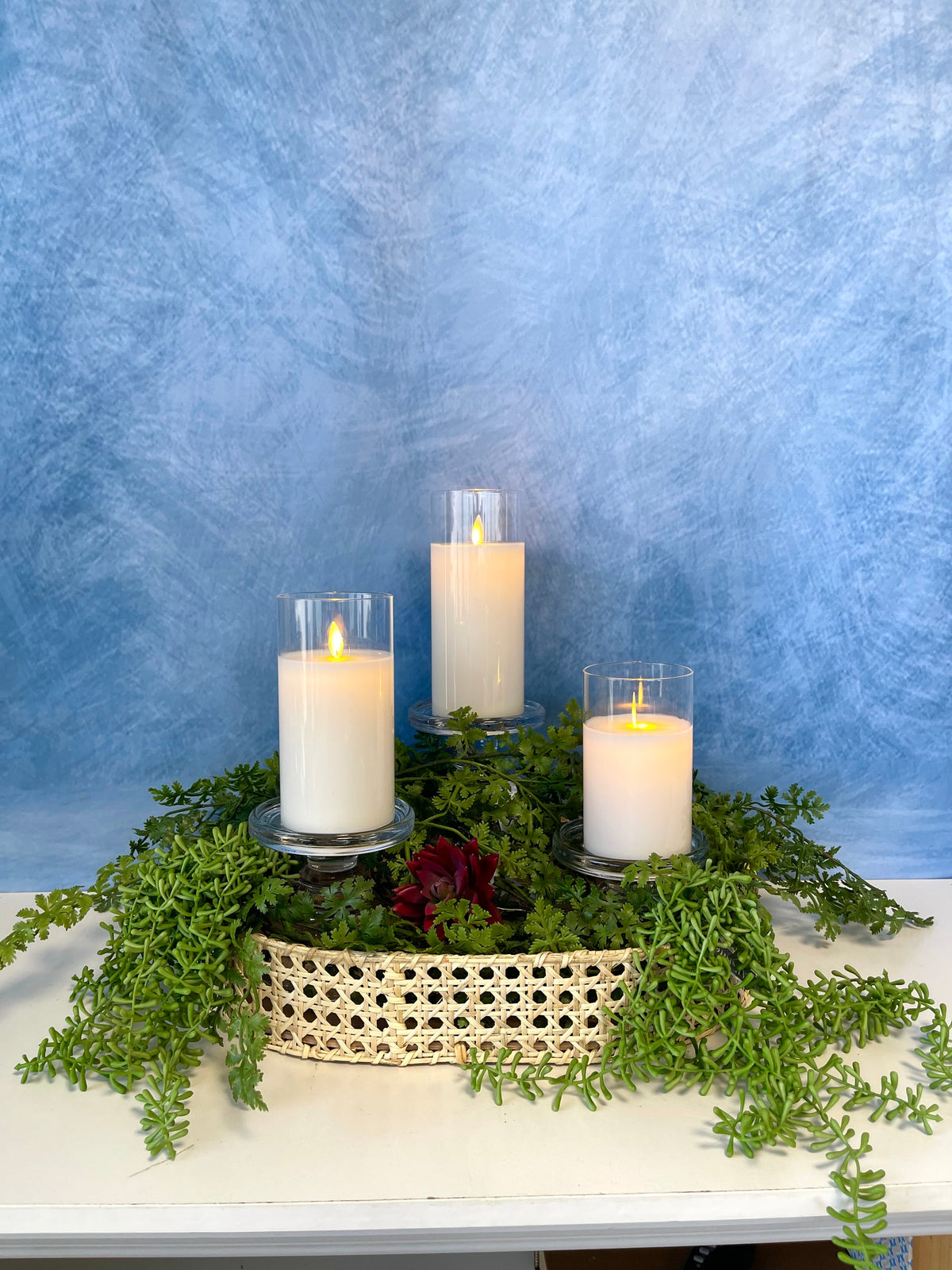 Flameless Candle, Cream Moving LED Glass Set for Mantels, Entryways and Holiday Displays, Designed for Everyday Home Use image 5