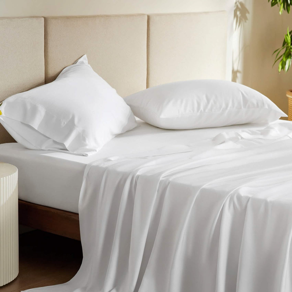 Bed Sheet Set, Rayon Derived from Bamboo, Cooling Comfort, Breathable Construction for Everyday Bedroom Comfort and Guest Rooms image 5