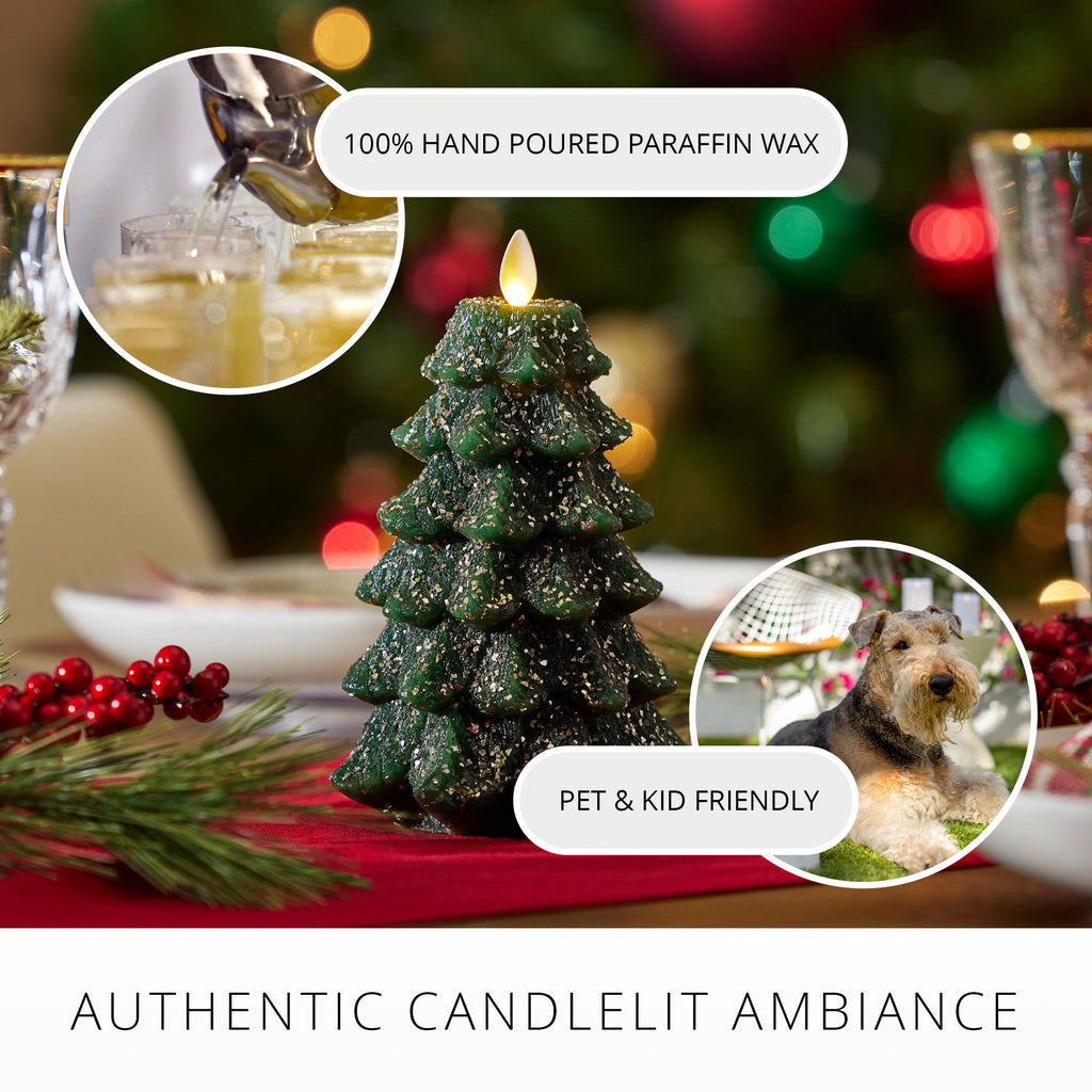 Home Fragrance, Green Glitter Tree Flameless Candle for Entryways, Bedrooms and Everyday Home Ambience, 2 Size Options image 5