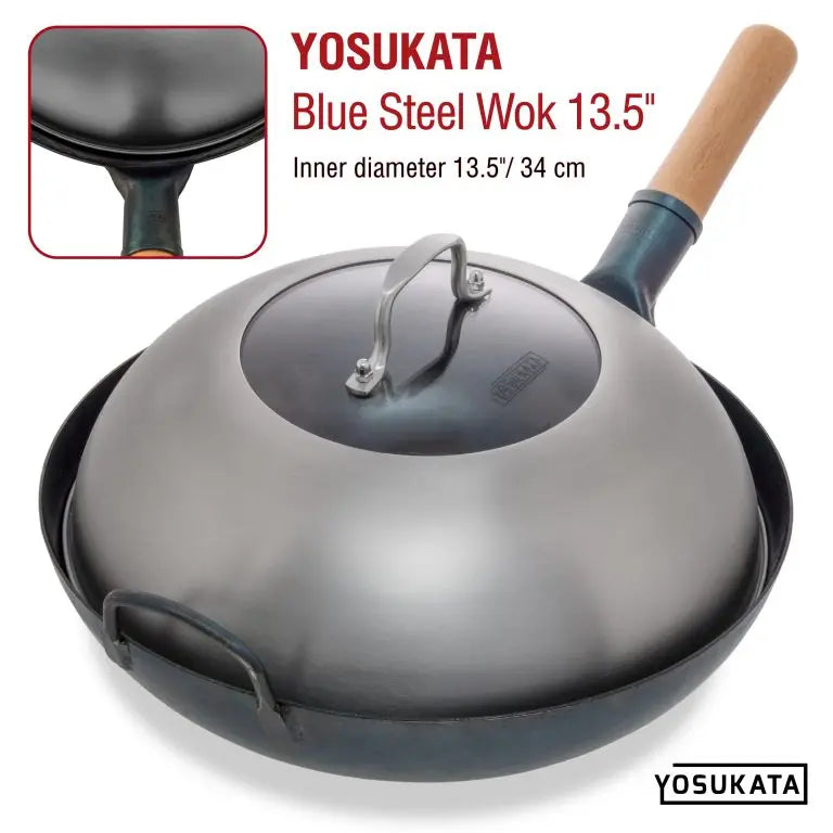 Stainless Steel Wok, 12.8" Lid with Tempered Glass, Stainless Steel Construction for Stir-Frying, Searing and Everyday Meal Prep image 5