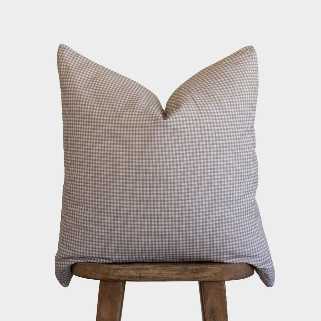 Decorative Pillow Cover, Mini Tan Gingham 18" 22" 26", Lightweight Design, Machine-Washable Care for Bedroom Styling and Living Room Decor image 5