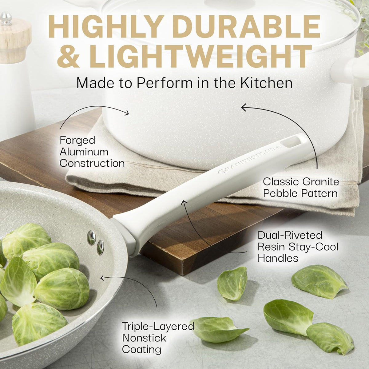 Stainless Steel Sauté Pan, Desert Collection 4 Quart, Dishwasher-Safe Care for Stovetop Cooking, Sauces and Everyday Kitchen Use image 5