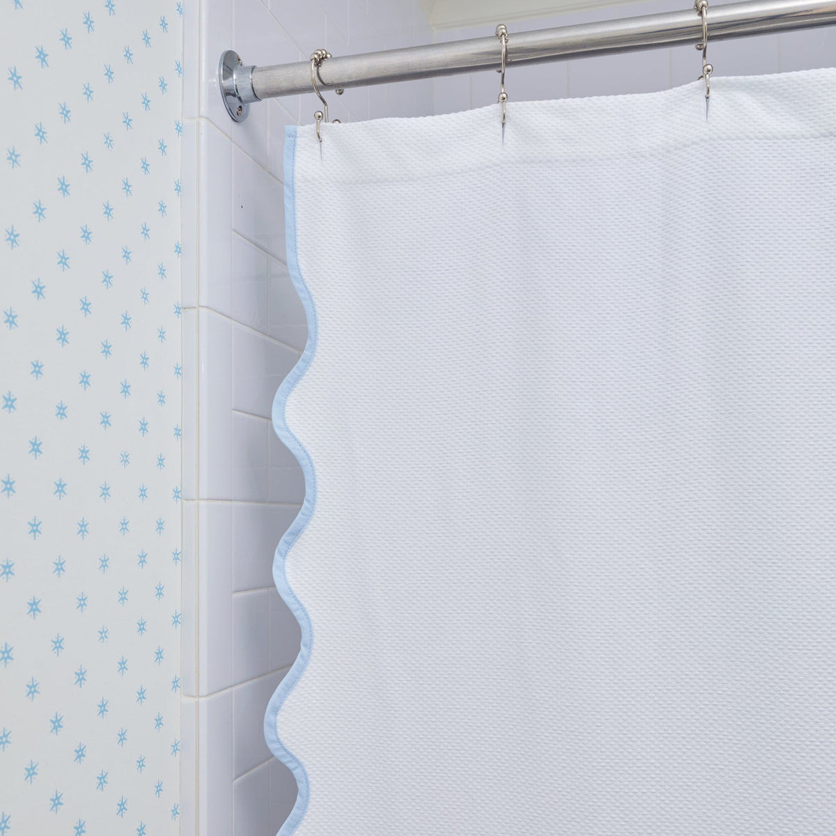 Shower Curtain, Scallop for Shower Areas, Bathroom Privacy and Everyday Bath Decor, 2 Sizes and 2 Colors image 5