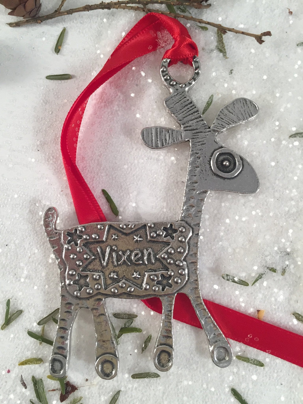 Seasonal Home Decor, Reindeer American Handmade Pewter Ornament for Holiday Displays, Shelves and Festive Rooms, 9 Style Options image 5