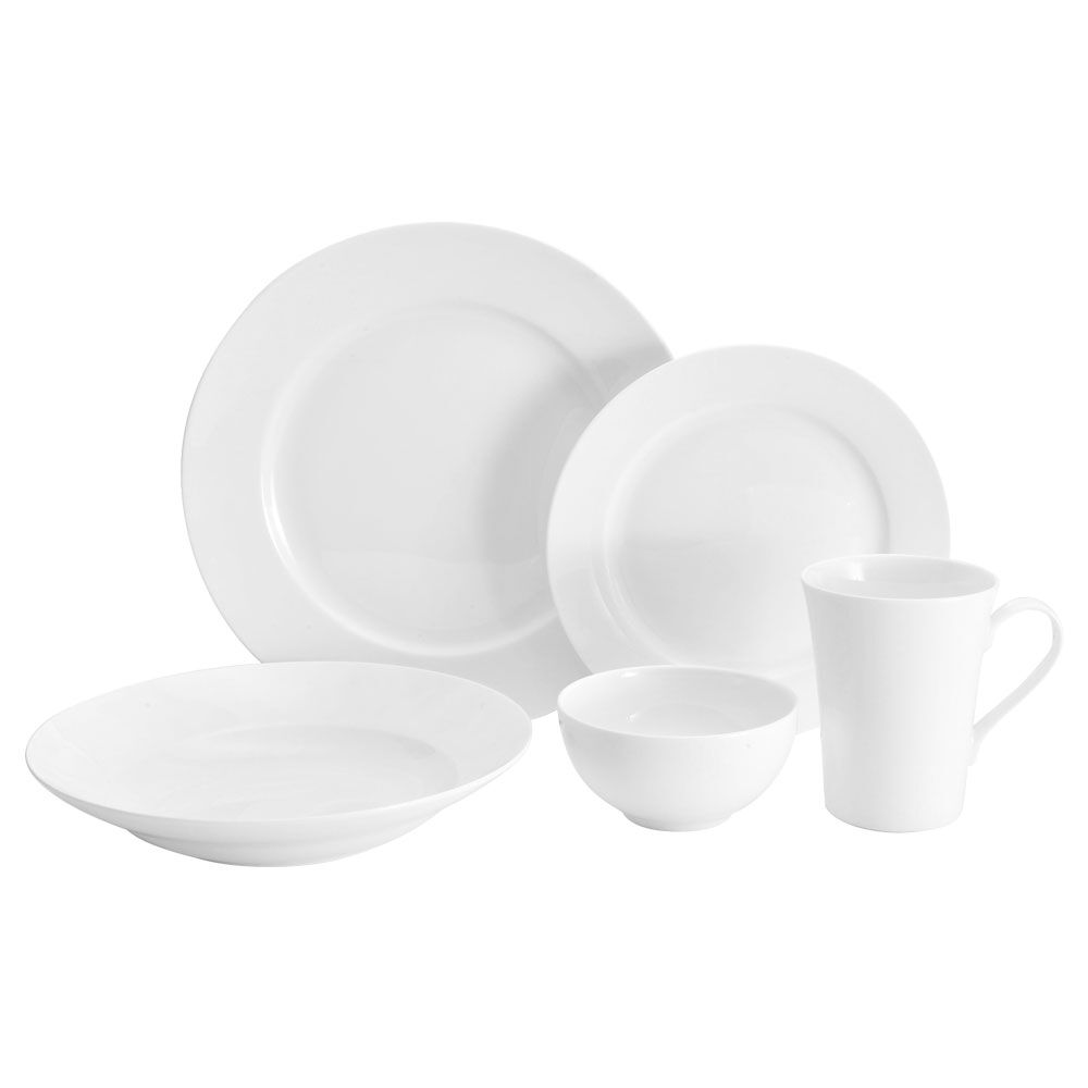 Dinnerware, Lucerne White 40 Piece Set, Service for 8, Lightweight Design for Everyday Meals and Table Settings image 5