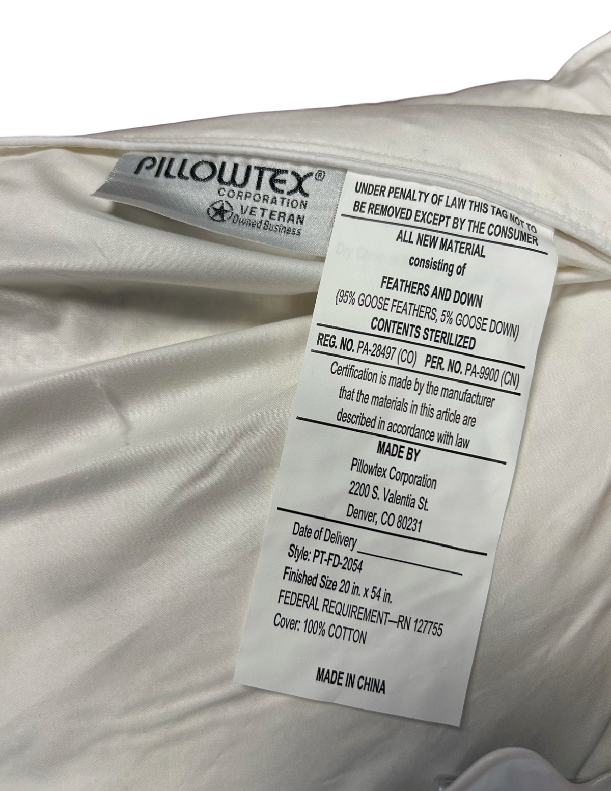 Bed Pillow, White Goose Feather and Down Body for Sleeping, Reading and Bedroom Comfort, 3 Size Options image 5