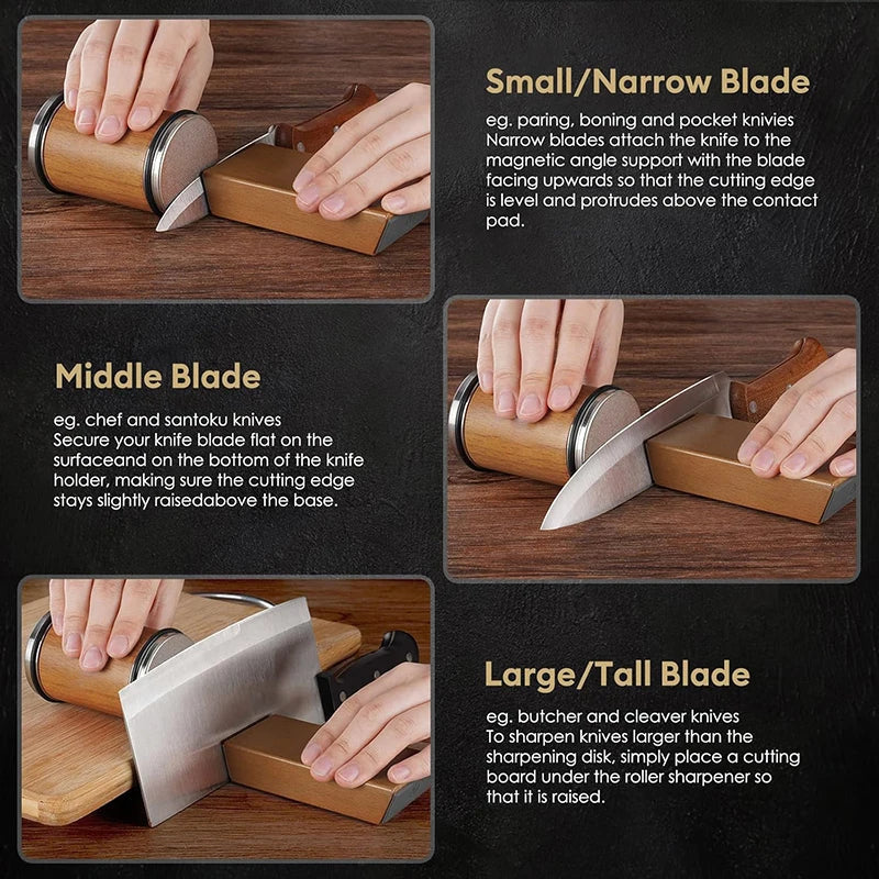 Rolling Knife Sharpener, with Magnetic Base 15° & 20° Angle Guide for Everyday Meal Prep and Home Kitchens, 15 Color Options image 5