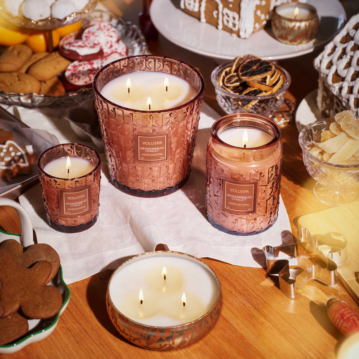 Decorative Candle, Gingerbread Chalet Classic Luxe for Entryways, Mantels and Everyday Home Ambience image 5