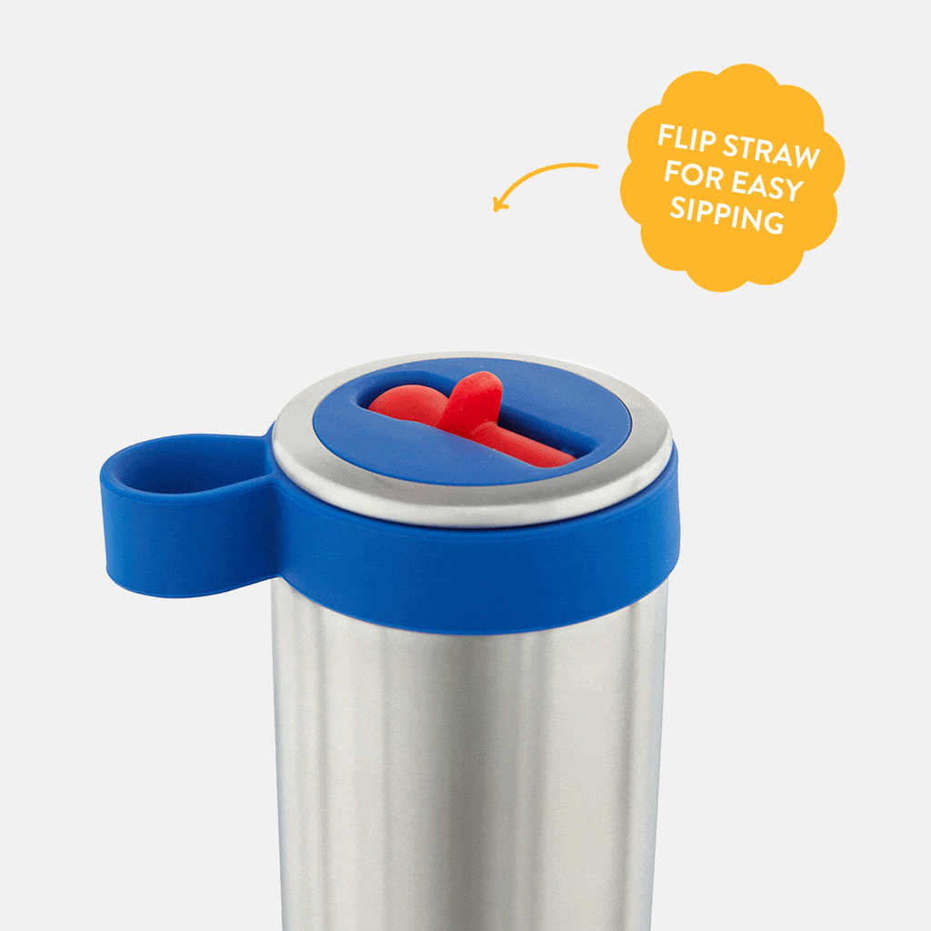Reusable Drink Bottle, Glacier Flip Straw Lid, Stainless Steel Construction, Silicone Accents for Commutes, Outdoor Trips and Daily Drinks image 5