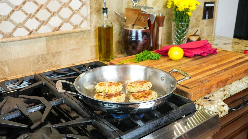 Stainless Steel Fry Pan, 11.5 Inch with Short Handles, Stainless Steel Construction for Stovetop Cooking, Family Meals and Daily Kitchen Use image 5