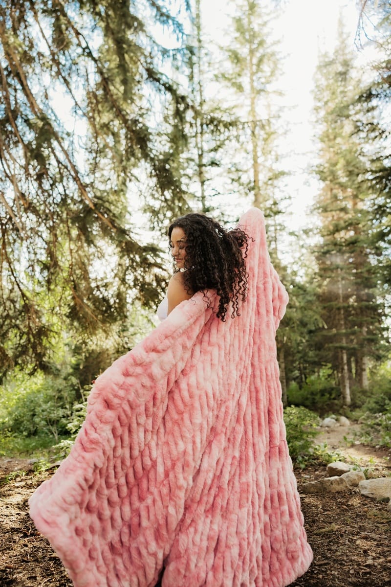 Cozy Throw Blanket, Hugs Cotton Candy Pink for Sofas, Beds and Relaxing at Home, 5 Size Options image 5