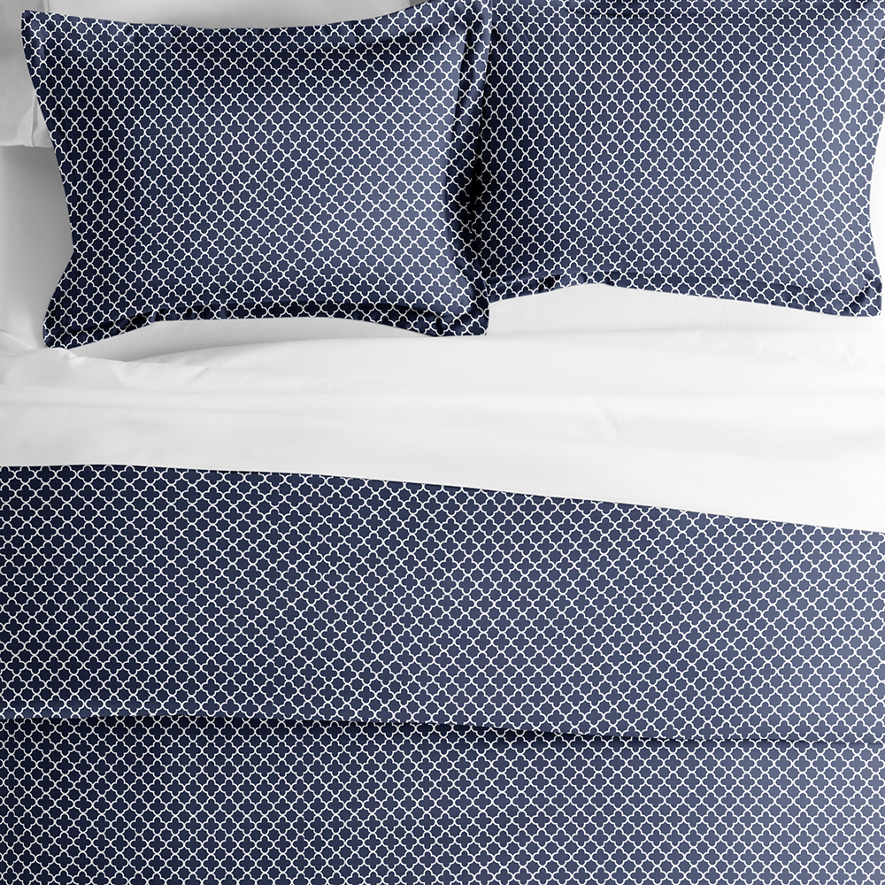 Duvet Cover Set, Quatrefoil Pattern 3 Piece for Bedroom Bedding Refresh and Everyday Comfort, 3 Sizes and 2 Colors image 5
