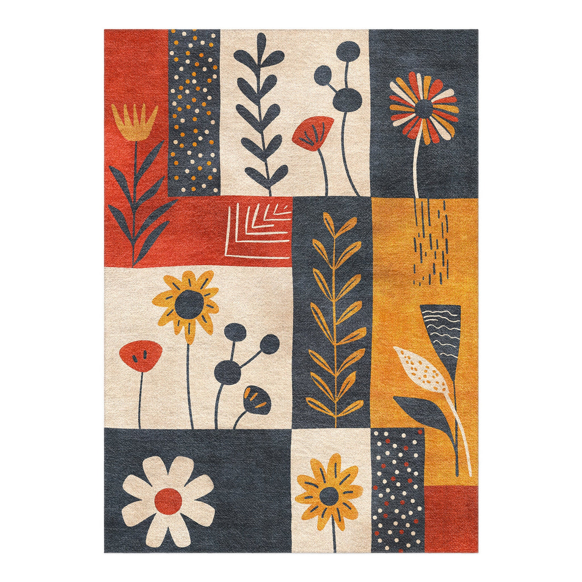 Area Rug, Midsummer Bloom Blue & Red for Hallways, Dining Spaces and Home Decor, 9 Size Options image 5